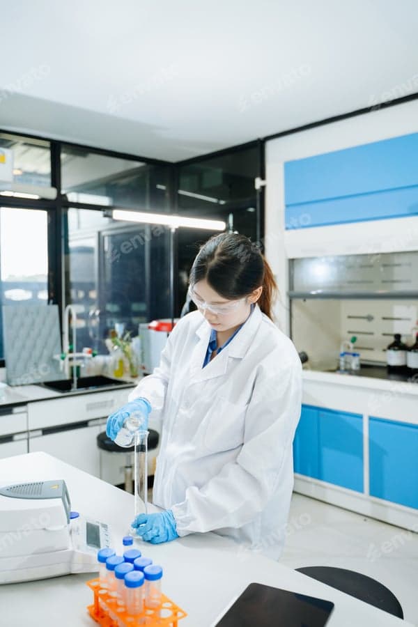 Scientist working with laboratory samples in a pharmaceutical research environment